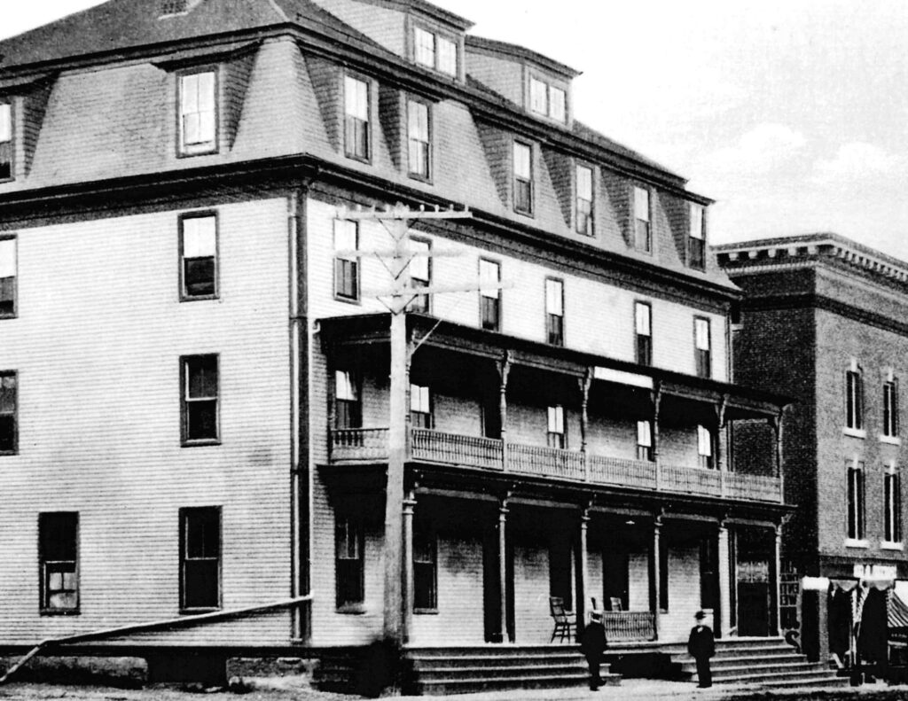 Presque Isle House Hotel before it burned down in 1900. Was where The Northeastland Hotel stands today,