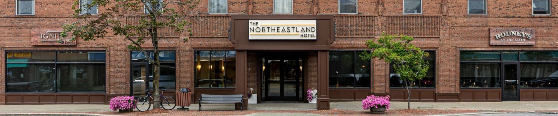 The Northeastland Hotel front facade from Main Street