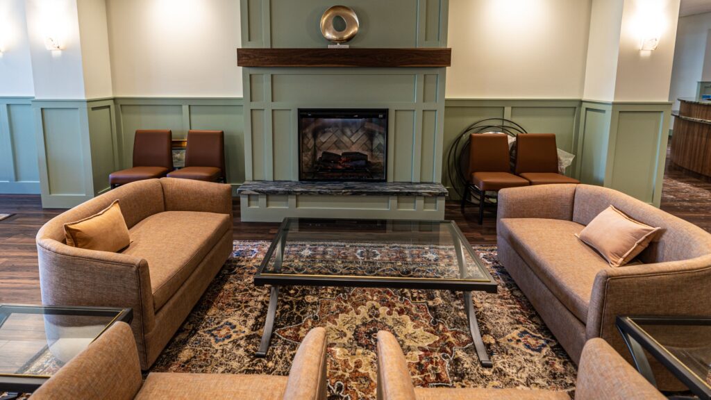 The Lobby Fireplace at The Northeastland Hotel